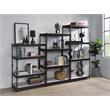 Bowery Hill 4-Shelf Rectangular Metal Bookshelf in Natural and Black
