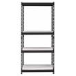 Bowery Hill 4-Shelf Rectangular Metal Bookshelf in Natural and Black
