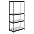 Bowery Hill 4-Shelf Rectangular Metal Bookshelf in Natural and Black