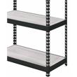 Bowery Hill 4-Shelf Rectangular Metal Bookshelf in Natural and Black