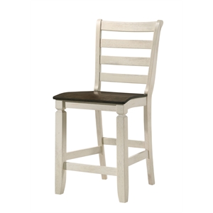Bowery Hill Wooden Counter Height Chair in Oak and Antique White Finish