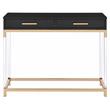 Bowery Hill 2 Drawer Wooden Console Table with Metal Base in Black and Gold