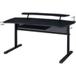 Bowery Hill Metal Frame Gaming Table with USB Port and LED Light in Black