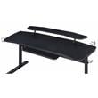 Bowery Hill Metal Frame Gaming Table with USB Port and LED Light in Black
