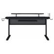 Bowery Hill Metal Frame Gaming Table with USB Port and LED Light in Black