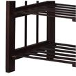 Bowery Hill Wooden Hall Tree with 5 Hooks and 2 Cloth Rods in Espresso