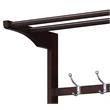 Bowery Hill Wooden Hall Tree with 5 Hooks and 2 Cloth Rods in Espresso