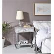Bowery Hill 1-Drawer Nightstand with Faux Marble Top and Chrome Base