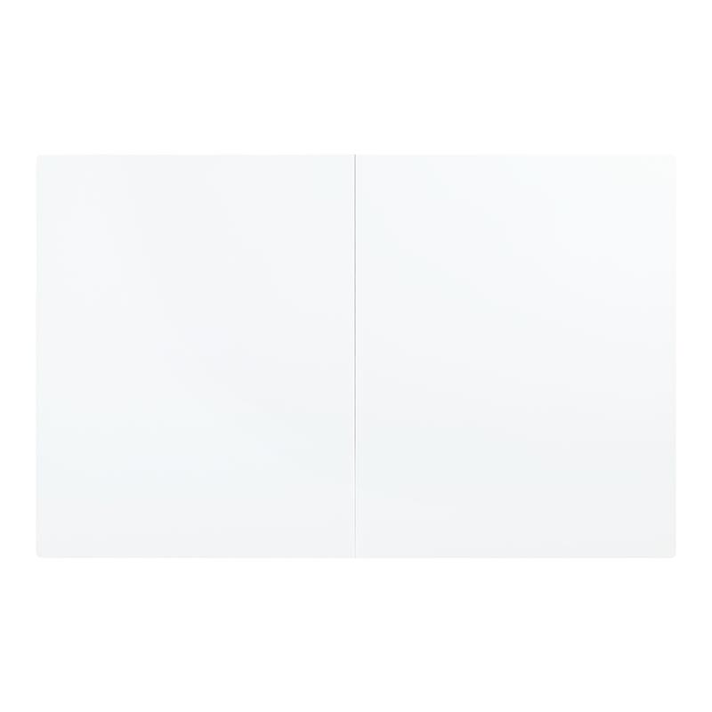 Bowery Hill Engineered Wood Dining Table in High Gloss White with Leaf
