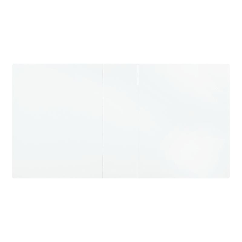 Bowery Hill Engineered Wood Dining Table in High Gloss White with Leaf