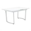 Bowery Hill Engineered Wood Dining Table in High Gloss White with Leaf