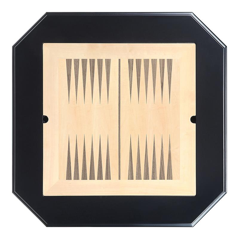Bowery Hill 2-Drawer Wooden Game Table in Black with Reversible Game Tray