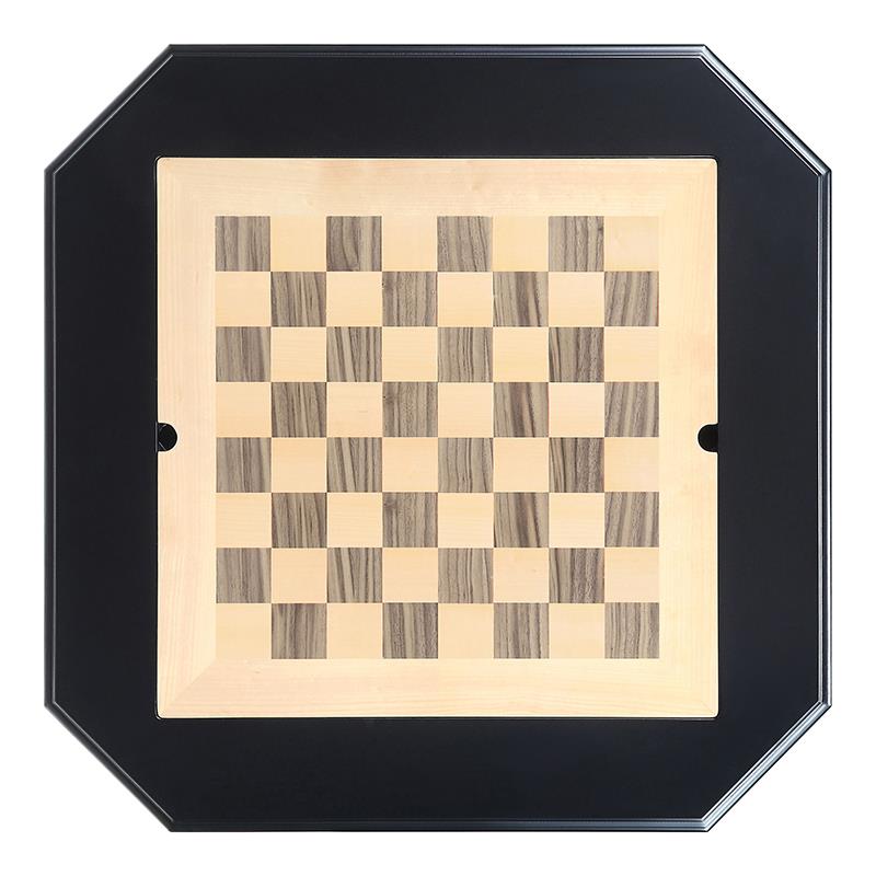 Bowery Hill 2-Drawer Wooden Game Table in Black with Reversible Game Tray