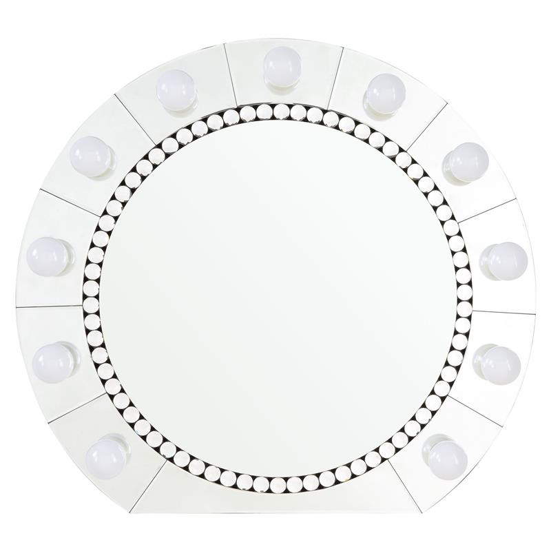 Bowery Hill Round Glass Wall Decor with Faux Crystal Diamonds