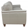 Bowery Hill Pillow Top Arm Sofa in Beige Leather with Wooden Inner Frame