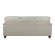 Bowery Hill Pillow Top Arm Sofa in Beige Leather with Wooden Inner Frame