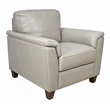 Bowery Hill Pillow Top Arm Chair in Beige Leather with Wooden Inner Frame