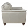 Bowery Hill Pillow Top Arm Chair in Beige Leather with Wooden Inner Frame