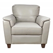 Bowery Hill Pillow Top Arm Chair in Beige Leather with Wooden Inner Frame