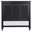 Bowery Hill Eastern King Panel Bed in Dark Navy Velvet with Crystal Buttons