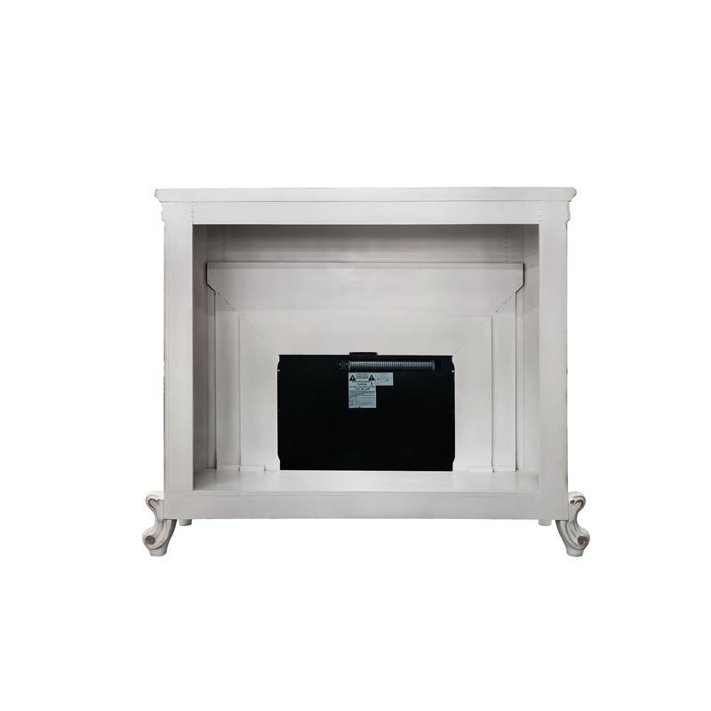 Bowery Hill Electric Fireplace with LED in Antique Pearl Finish
