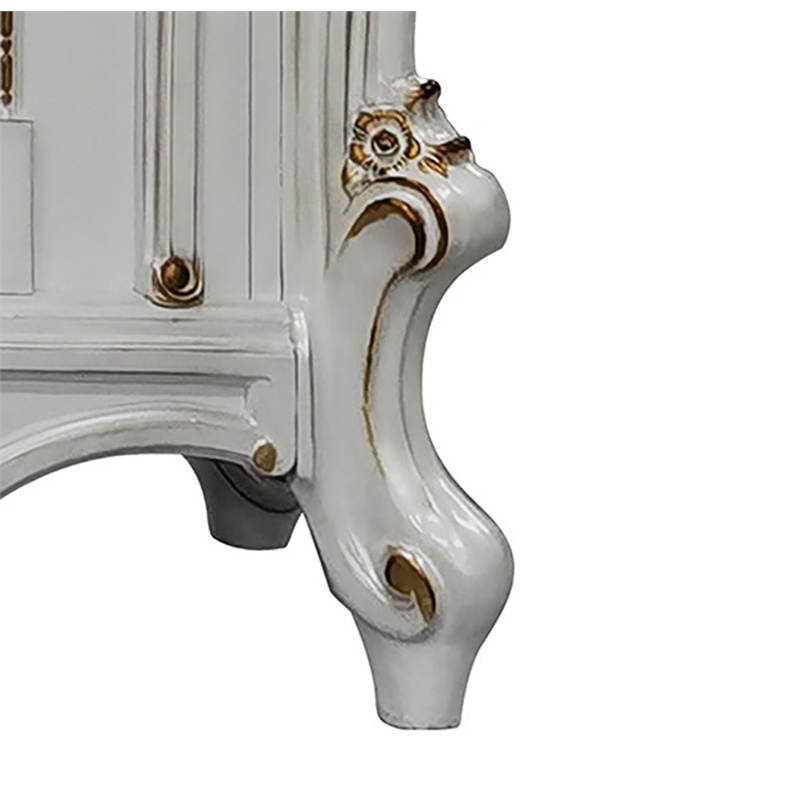 Bowery Hill Electric Fireplace with LED in Antique Pearl Finish