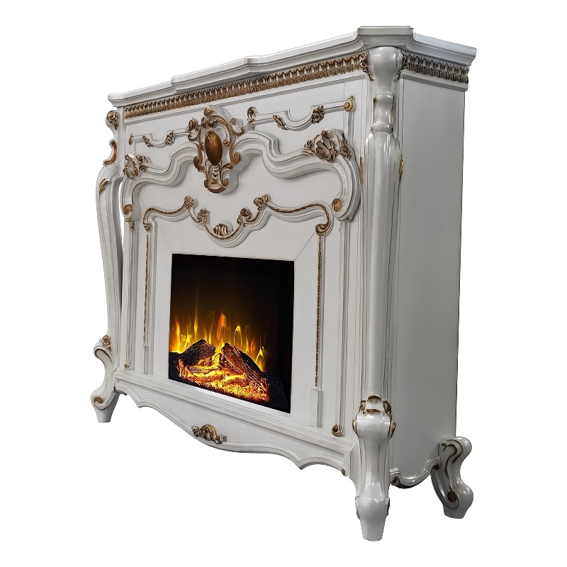 Bowery Hill Electric Fireplace with LED in Antique Pearl Finish