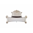 Bowery Hill Queen Bed in Two Tone Ivory Fabric with Button-Tufted Panels