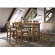 Bowery Hill Counter Height Chair Set in Tan Linen and Weathered Oak