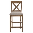 Bowery Hill Counter Height Chair Set in Tan Linen and Weathered Oak