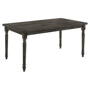 Bowery Hill Rectangular Turned Leg Dining Table in Weathered Gray