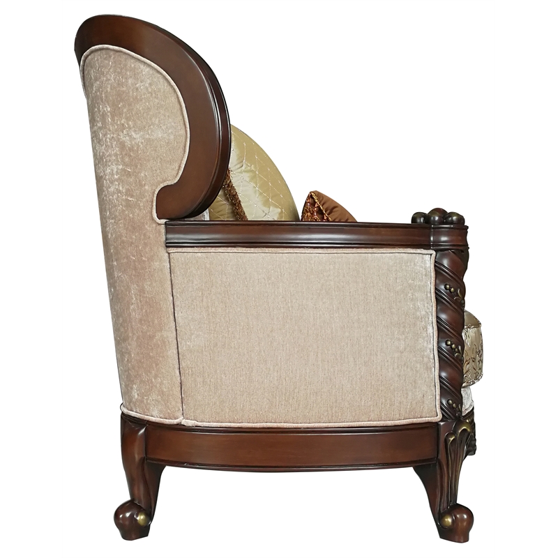 Bowery Hill European Chair with Queen Anne Legs in Dark Walnut