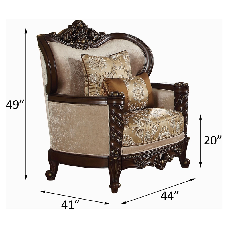 Bowery Hill European Chair with Queen Anne Legs in Dark Walnut