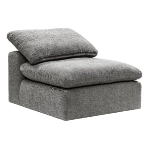 Bowery Hill Armless Modular Chair in Engineered Wood and Gray Linen