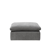 Bowery Hill Backless Ottoman with Engineered Wood and Linen Fabric in Gray