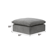 Bowery Hill Backless Ottoman with Engineered Wood and Linen Fabric in Gray