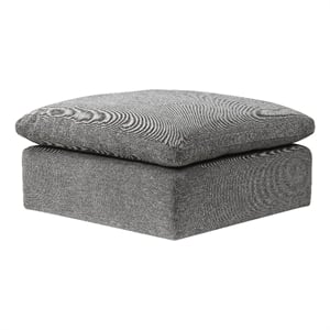 Bowery Hill Backless Ottoman with Engineered Wood and Linen Fabric in Gray