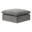 Bowery Hill Backless Ottoman with Engineered Wood and Linen Fabric in Gray