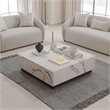 Bowery Hill Square Coffee Table in Wood White Finish with Storage