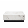 Bowery Hill Square Coffee Table in Wood White Finish with Storage