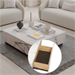 Bowery Hill Square Coffee Table in Wood White Finish with Storage