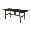 Bowery Hill Contemporary Wood Dining Table with Ceramic Top in Walnut