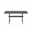 Bowery Hill Transitional Rubberwood Dining Table with X-Shaped Legs in Gray