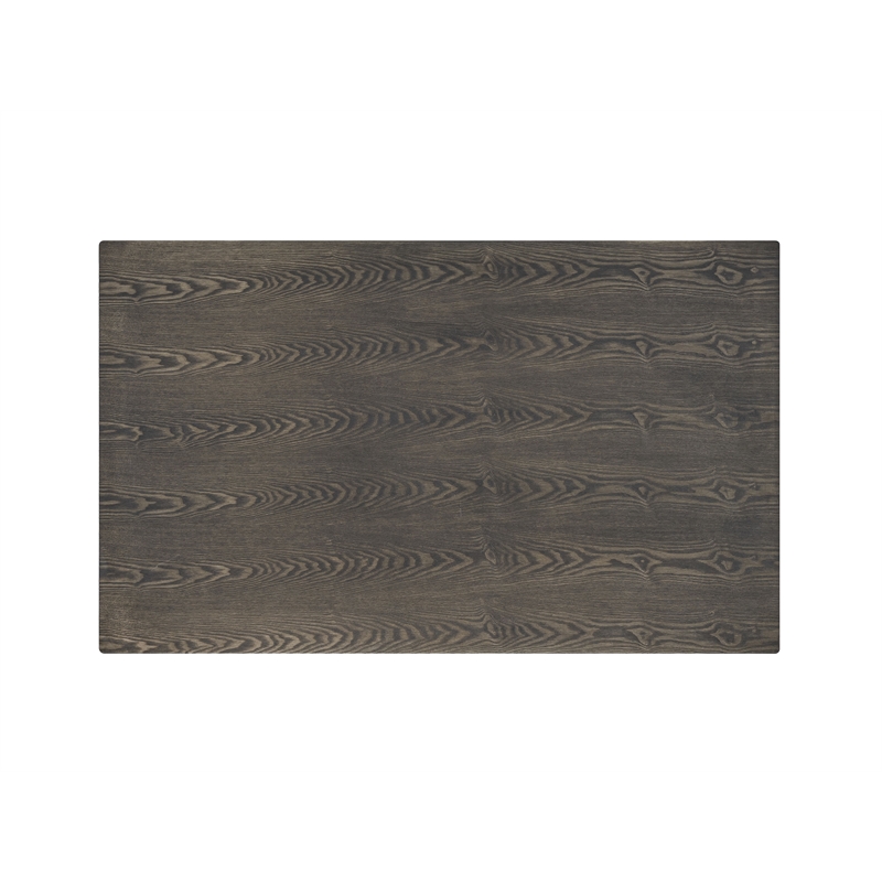Bowery Hill Transitional Rubberwood Dining Table with X-Shaped Legs in Gray
