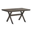 Bowery Hill Transitional Rubberwood Dining Table with X-Shaped Legs in Gray