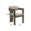 Bowery Hill Wood Side Chair with Microfiber Cushions in Light Gray