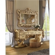 Bowery Hill MDF Ornate Mirror with Intricate Carvings in Gold Finish