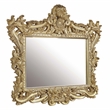 Bowery Hill MDF Ornate Mirror with Intricate Carvings in Gold Finish