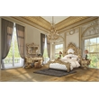 Bowery Hill MDF Ornate Mirror with Intricate Carvings in Gold Finish