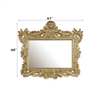 Bowery Hill MDF Ornate Mirror with Intricate Carvings in Gold Finish